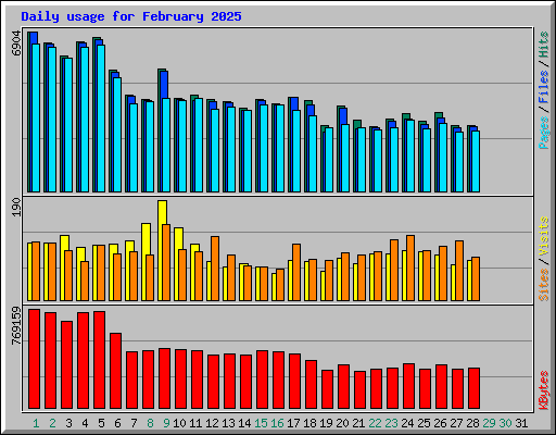 Daily usage for February 2025