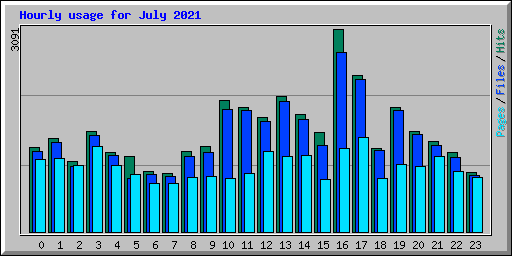 Hourly usage for July 2021