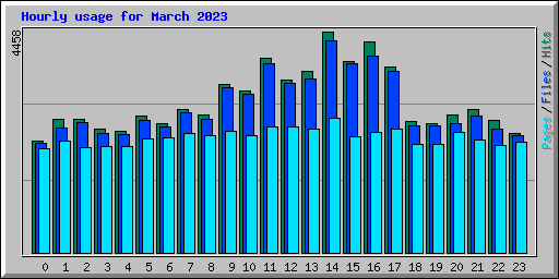 Hourly usage for March 2023