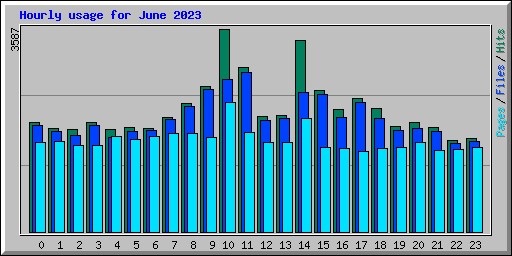 Hourly usage for June 2023