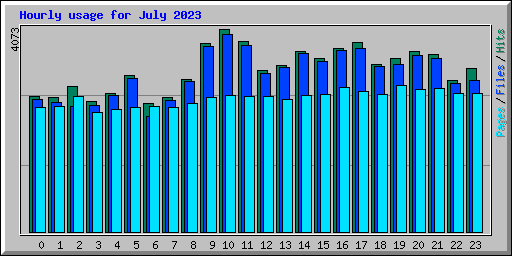 Hourly usage for July 2023