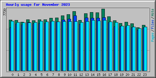 Hourly usage for November 2023