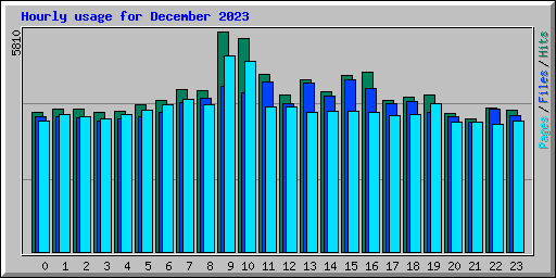 Hourly usage for December 2023