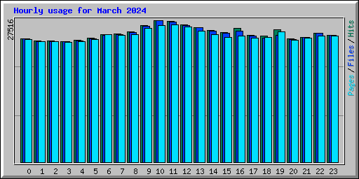 Hourly usage for March 2024