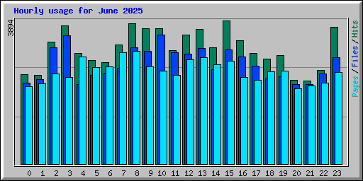 Hourly usage for June 2025